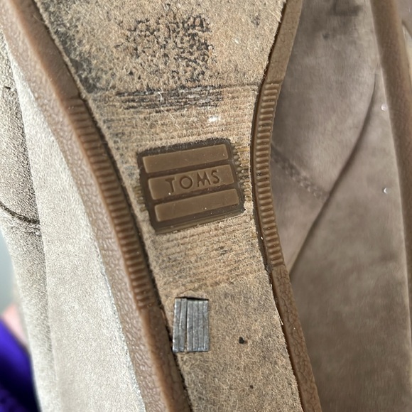 Toms Beige Tan Ankle Wedge Booties Size 6 - Picture 6 of 8